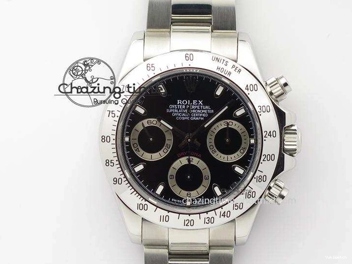 JF Sec@9 Bracelet Edition On Daytona A7750 Dial SS 116520 Black 0314